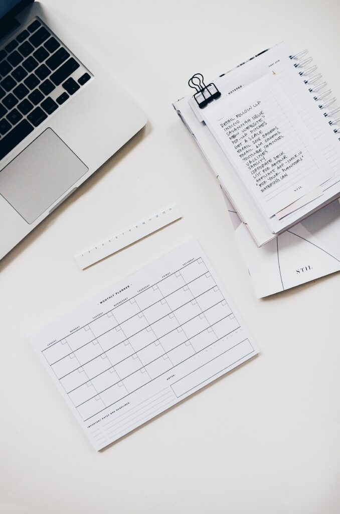 Notebook and Calendar